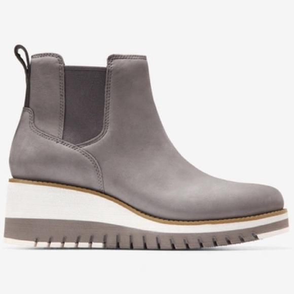 NWT Cole Haan Anthropologie Wedge Waterproof Chelsea Boot. Charcoal Nubuck. 8.5 - Picture 9 of 13